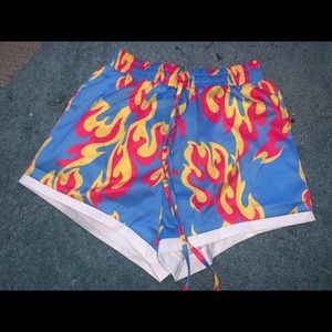 Fire Print Shorts